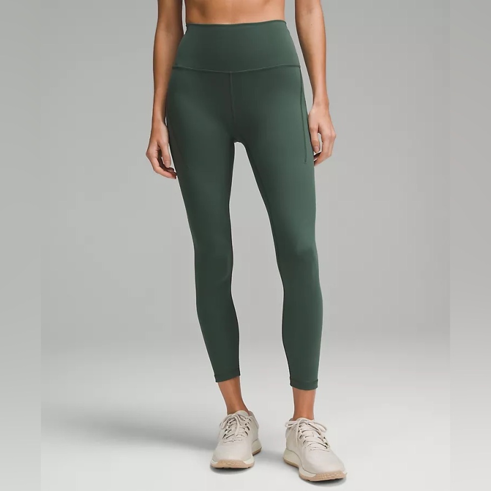 Wunder Train High-Rise Tight with Pockets 25" in Dark Forest - Picture 2 of 8